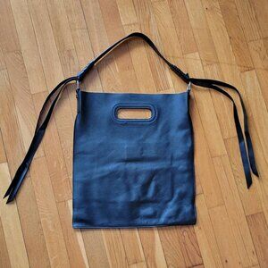 AllSaints Captain supple black leather tote in mint condition!